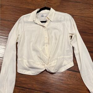 Hollister Ivory Swiss Dot Blouse (S)
